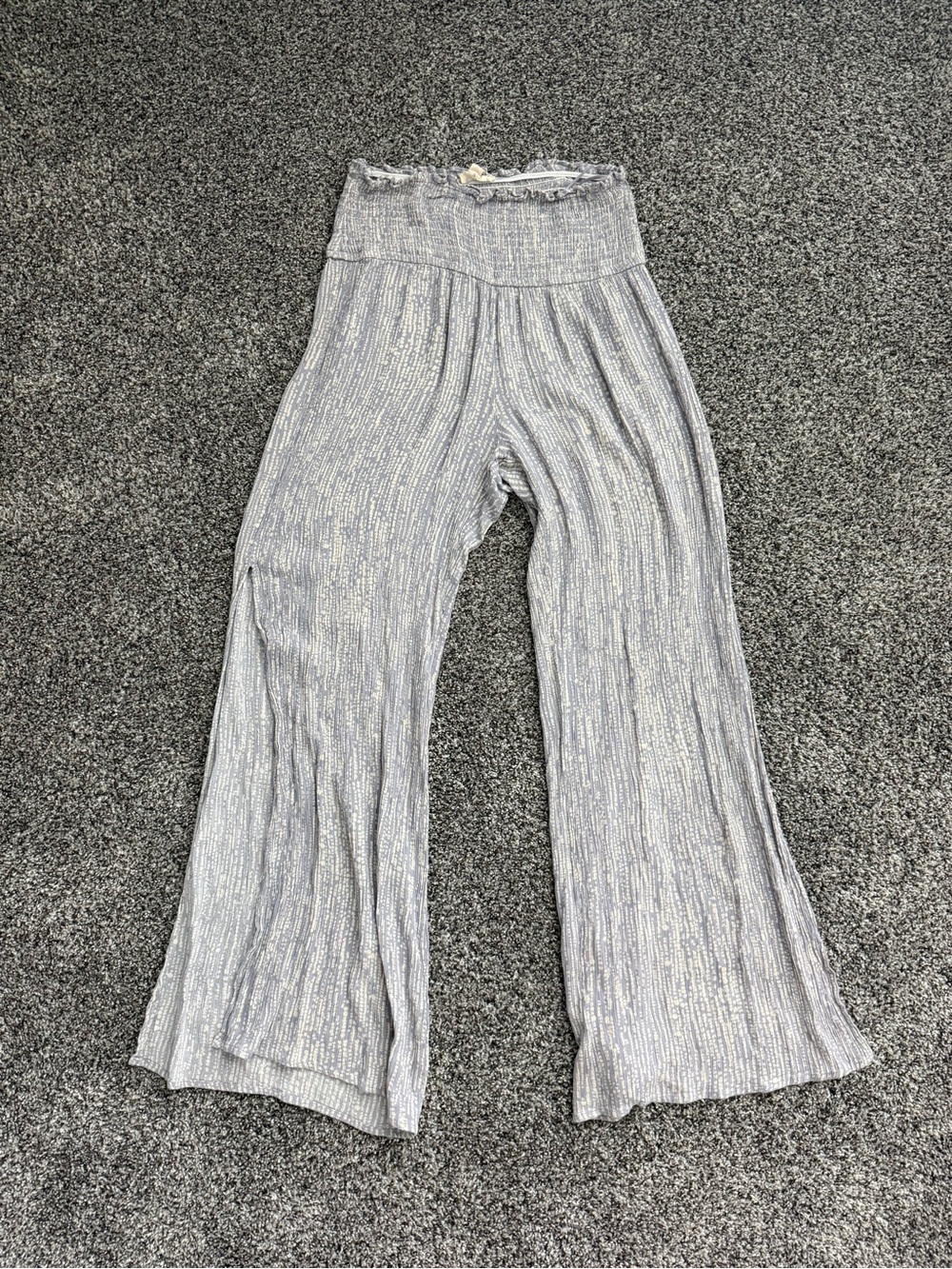 High-Waisted Silver Wide-Leg Pants